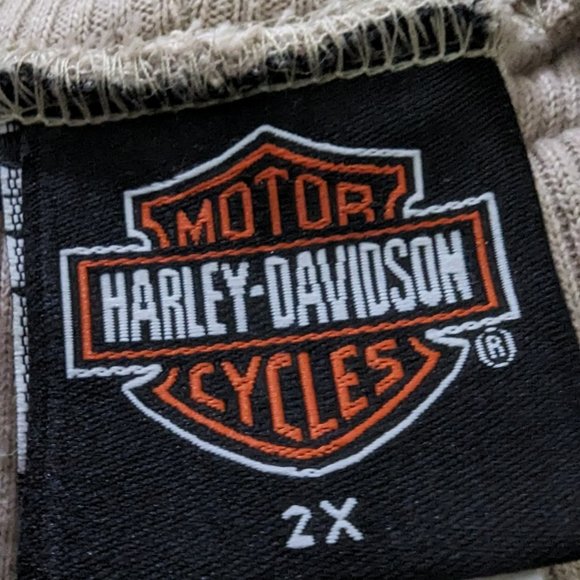 Harley Davidson Ladies Tan Turtleneck Sleeveless Tee - Picture 4 of 4